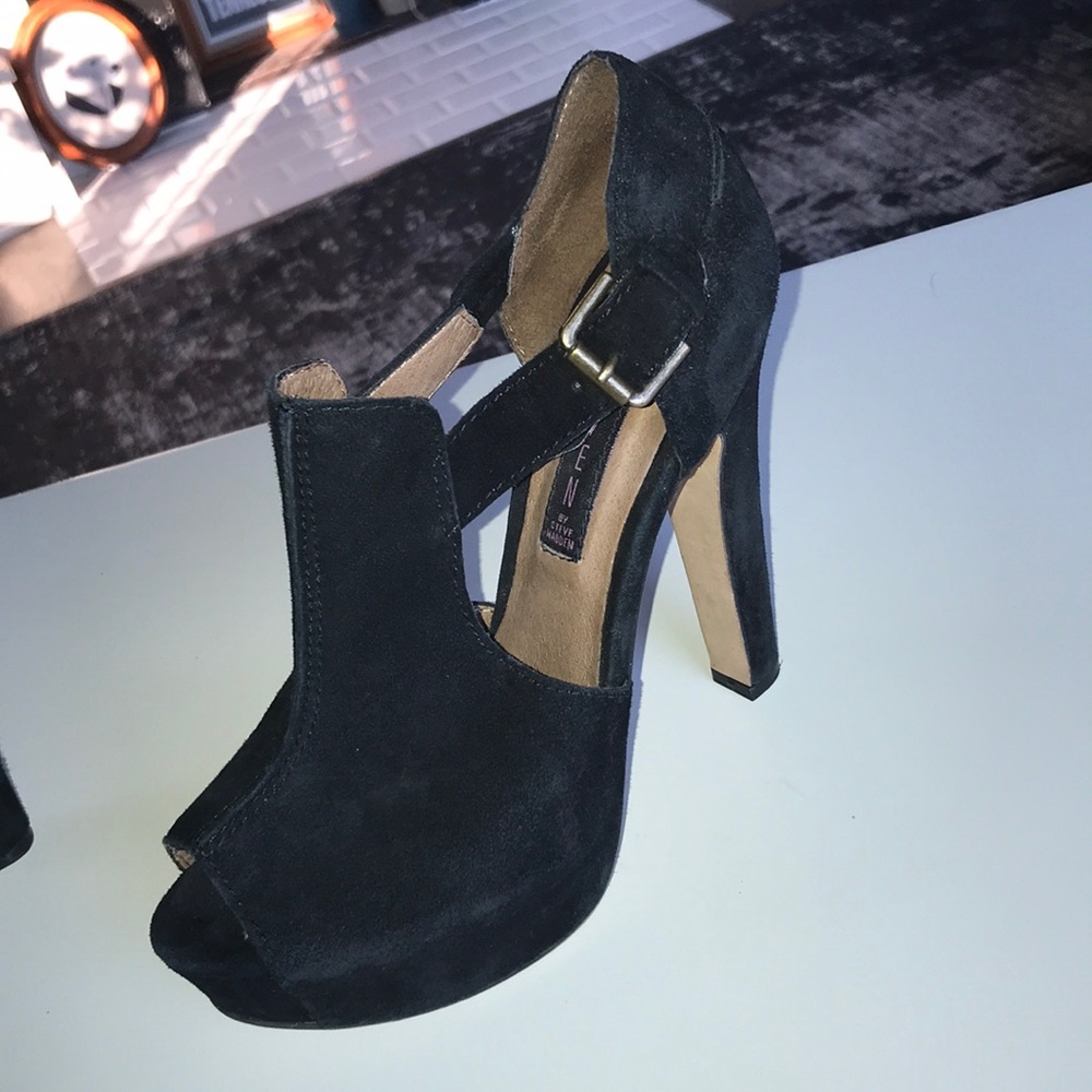 Steven suede black heels